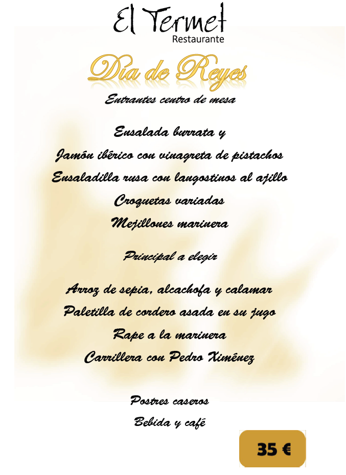 Menú de Reyes 2026